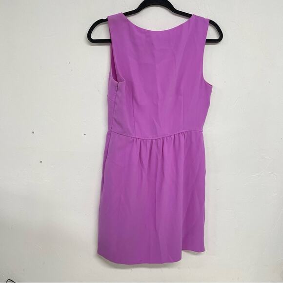 J Crew Purple Sleeveless Fit & Flare Mini Dress Womens 4 Classic Lavender Preppy - Picture 6 of 10